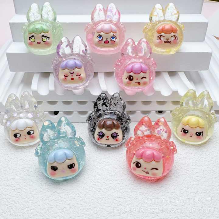 3d Flash Powder Resin Charms Wholesale Hairpin Phone Case Kychains