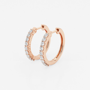 Pendientes de aro con diamantes cultivados en laboratorio de 1/2 quilate, con engaste de púas, para mujer, elegantes, brillantes, joyería fina, regalo minimalista de lujo - Product Image 2