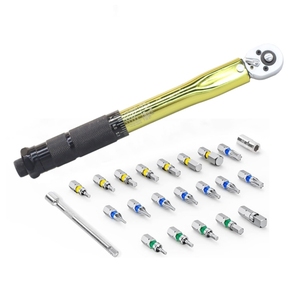 Special Design 45-Tooth 23pcs 1/4'' 20-200lb.ft Gold Torque Wrench Bit Socket <b>Tool</b> <b>Set</b> DIY Multi-functional <b>Hand</b> <b>Tool</b> Kit MW23pc - Product Image 1