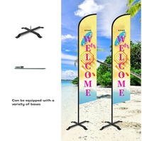 Drapeau en vinyle double face imprimé UV personnalisé, mât en aluminium, style festif, drapeaux promotionnels d'entreprise pour l'extérieur