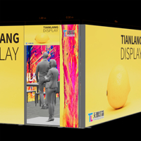 Stand d'exposition immersif personnalisé 12*6M avec éclairage LED intégré, zone lounge et espace de réunion, double réception