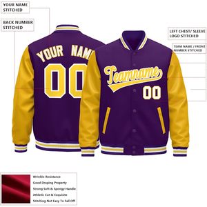 Veste de baseball personnalisée en tissu PU unisexe pour adulte, style décontracté d'automne, avec logo et texte brodés sur mesure - Product Image 3