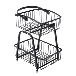 Bán Buôn Trái Cây Lưu Trữ Giỏ Với Xử Lý Nhà Bếp Thực Phẩm Rau Lưu Trữ Giỏ Có Thể Tháo Rời Kim Loại Lưu Trữ Giá - Product Image 3