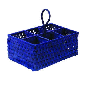 Lot de boîtes de rangement tissées à la main, rectangulaires, vert et blanc, pour l'organisation du salon, style rustique, prix de gros - Product Image 6