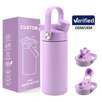 Bouteille d'eau isotherme pour enfants de 14 oz avec boîte personnalisée, gourde isotherme en acier inoxydable pour tout-petits, cadeau scolaire sans BPA