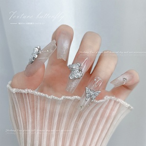 Paso Sico 10 pièces, best-seller, décoration pour ongles en résine, motifs papillon, nœud et ruban de dessin animé, plaqué argent, pour nail art et manucure - Product Image 3