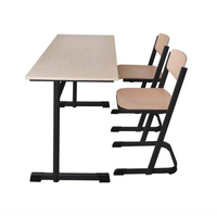 Meubles scolaires, ensemble bureau et chaise ergonomiques pour étudiants, cadre en métal, couleur personnalisée, ensemble double chaise et bureau