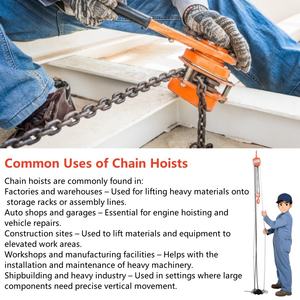 Rantai Tangan <span class=keywords><strong>Hoist</strong></span> kapasitas 1Ton <span class=keywords><strong>2200</strong></span> Lbs rantai otomatis terkemuka & kait rotasi 360 °, untuk garasi pabrik Dock - Product Image 5