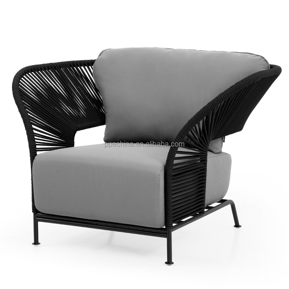 Whole Patio Outdoor Dining Room Garden Rope Chair Set Furniture Rope Woven Outdoor Dining Chair Patio Stainless Steel Chair