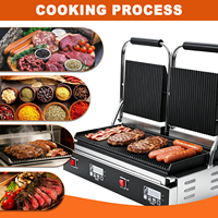 Grill électrique FY-813-D (gauche rainurée, droite plate) – Équipement de restauration rapide de haute qualité