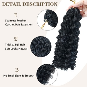 Tóc nối móc kiểu FH Feathering Tip, tóc người, xoăn sâu, không dệt, 100g, 100% tóc người Brazil nguyên chất - Product Image 3