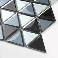 BELIKE moderne décor à la maison Grand Triangle biseauté verre trempé mosaïque carrelage mural bord métallique intérieur somptueux Design somptueux