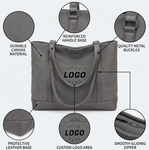 Bolsa de Lona Personalizada para Mujer, Multiusos, de Alta Calidad, para Viajes, Portátil, Trabajo, con Compartimento para Computadora, Gran Capacidad, Tipo Tote - Product Image 2