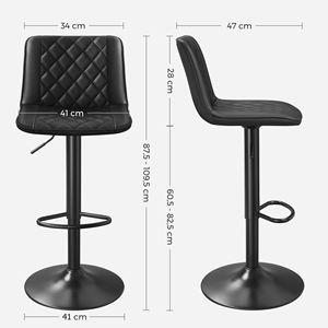 <span class=keywords><strong>SONGMICS</strong></span> Siège moderne en cuir pu <span class=keywords><strong>tabouret</strong></span> de <span class=keywords><strong>bar</strong></span> pivotant en métal tabourets de <span class=keywords><strong>bar</strong></span> pivotants en métal en gros chaise ou salle à manger cuisine - Product Image 6