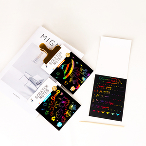 Libro de Pintura y Colorear Personalizado con Tapa Blanda, Papel Kraft, Diseño <span class=keywords><strong>Arco</strong></span>íris Mágico para Rascar, Impresión de Libros de Rompecabezas para Niños - Product Image 4