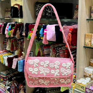 Bolso de hombro estilo bohemio con cuentas para mujer, hecho a mano, con cremallera, ideal para fiestas, compras o como bandolera. - Product Image 1