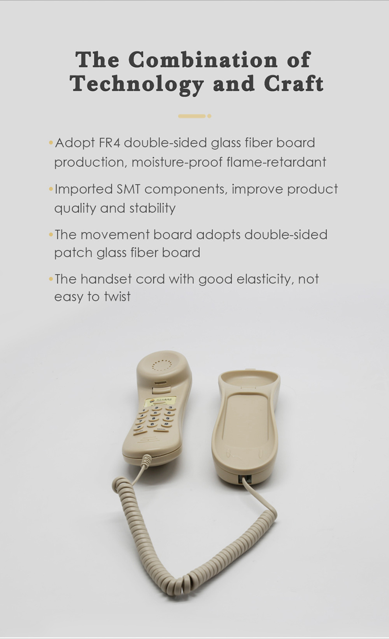 Desktop And Wall-mount Dual Use Slim Telephone Waterproof Bathroom Corded Telephone