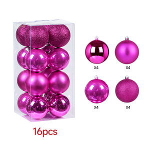 New Design 20pcs 5/6cm Shatter-proof Plastic 3 Colors <b>Christmas</b> Tree Pendant Hanging for Home Tree Decorations <b>Box</b> Packing - Product Image 3