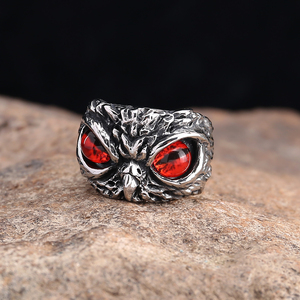 패션 쥬얼리 도매 남성용 스테인리스 스틸 주조 올빼미 반지 쥬얼리 - Product Image 5