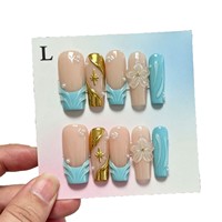 Faux ongles en gel à presser populaires style côtier, couvrance totale, fournisseur vérifié