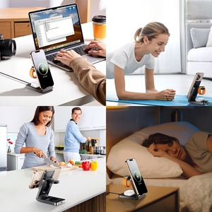 Customize 25W 3-in-1 Aluminum Alloy Wireless Charger Holder Foldable Magnetic Fast <strong>Charging</strong> Station for Phone Smart - Product Image 6