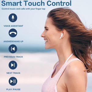 Huien <strong>Bluetooth</strong> Headset <strong>bluetooth</strong> 5.3 Headphones with 4 Enc <strong>Microphone</strong> Called Noise Reduction 40hrs of Wireless Ear Headset - Product Image 3