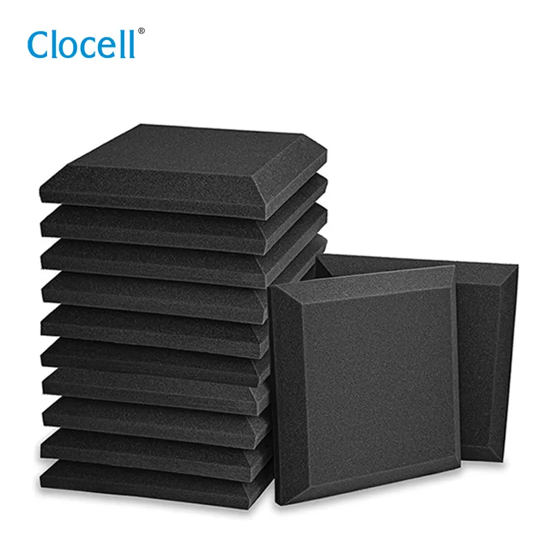 Acoustic Foam Panels, 2" X 12" X 12" 3D Beveled Square Studio Wedge Tiles, Sound Panels wedges Sound Insulation Absorber