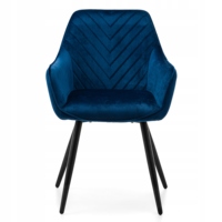 Nouveau design fauteuil de salle à manger de luxe gris avec pied en métal noir