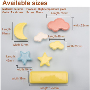 <span class=keywords><strong>Poignée</strong></span> <span class=keywords><strong>de</strong></span> <span class=keywords><strong>porte</strong></span> en <span class=keywords><strong>porcelaine</strong></span> colorée boutons d'armoire en céramique pour enfants - Product Image 4