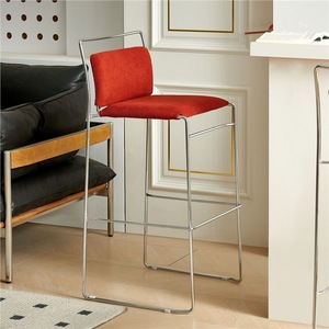 Tabouret de bar minimaliste avec structure métallique, dossier haut, design stable pour bar et usage commercial, style moderne - Product Image 2