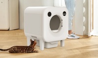 Bac à litière automatique sans odeur 68L autonettoyant pour chat Grand design multi-chat avec contrôle par application comprenant du sable plastique et tapis PP