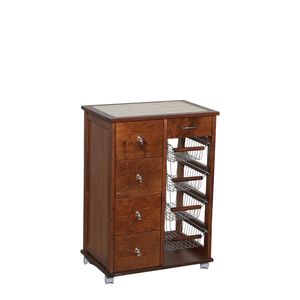 Carrito de Almacenamiento MASLEGNO Moderno, Ahorra Espacio, Madera de Haya Sólida, Ruedas de Plástico, Asas de Hierro, Perillas de Plástico Cromadas, Máxima Capacidad - Product Image 1