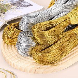 Cordón Metálico Dorado <span class=keywords><strong>de</strong></span> 2mm para Envolver Regalos, Cuerda No Elástica para Manualidades, Decoración Navideña, Hilo para Etiquetas Colgantes - Product Image 4