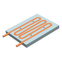 Plaque de refroidissement à eau personnalisée avec tubes en cuivre intégrés 120*150*120mm, dissipateur thermique à eau, plaque froide pour la gestion thermique