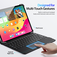 Étui de clavier sans fil universel en cuir PU de marque neutre avec pavé tactile et support réglable pour iPad et tablette 11x9