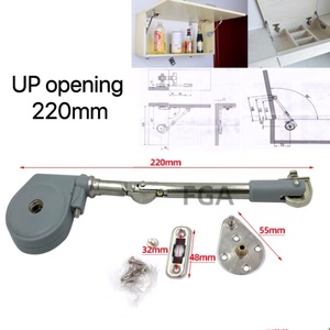Sistema de cierre suave con resorte de gas para tapas de gabinetes, de apertura ascendente, de aleación de zinc gris, para gabinetes de cocina y cajas de juguetes - Product Image 5