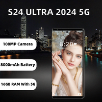 Smartphone Lipat 5G S24 Ultra Android 14 Dual SIM 16GB 256GB Ponsel Multibahasa