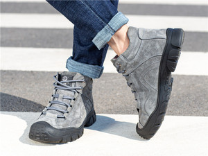 JIANKUN-Chaussures de travail d'hiver pour hommes, en daim confortable, en maille, épaissie, imperméable, anti-écrasement et anti-crevaison - Product Image 5