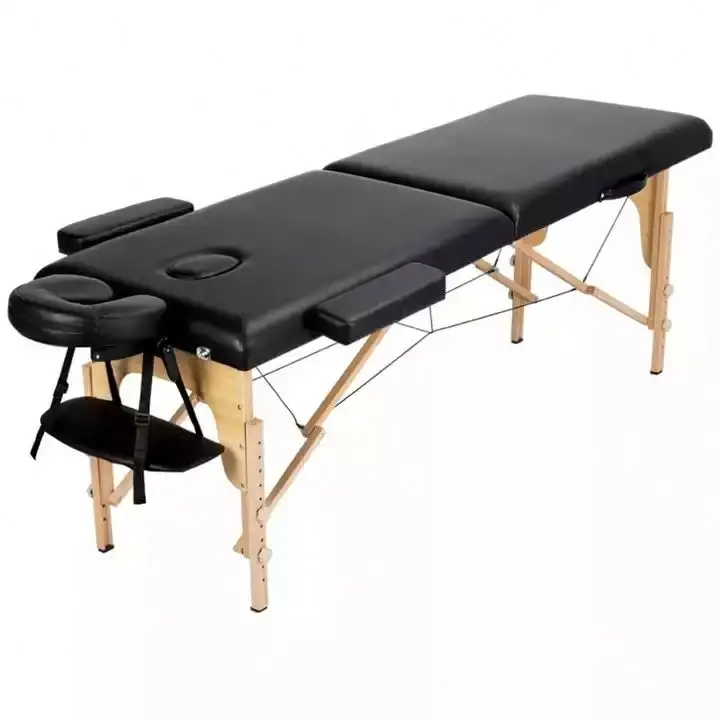 Cama de masaje plegable de madera de simplicidad moderna y mesa de masaje de belleza portátil