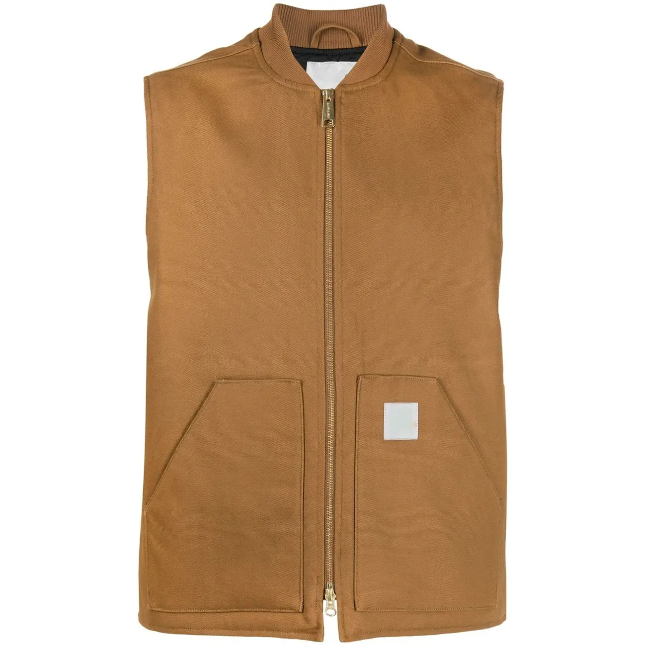 Servicio de OEM Hombres de alta resistencia Acolchado Forrado al aire libre Bolsillos grandes Chaqueta informal Ropa DE TRABAJO Chaleco de lona con cuello de costilla Chaleco de pato para hombre