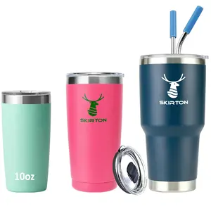 Premium Wholesale Bulk 10oz 20oz 30oz Custom Logo Coffee Insulated Stainless Steel Tumbler Cup With Straw Lid