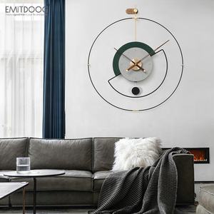 Emidoog-Reloj de pared creativo sin tic-tac, decoración del hogar, tablero ecológico y de Metal, minimalista, moderno, 3D, decoración artística de lujo - Product Image 2