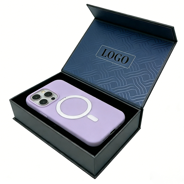 Custom Logo Recyclable Cardboard Magnetic Closure Mobile Phone Case Gift Packaging Box for Electronics