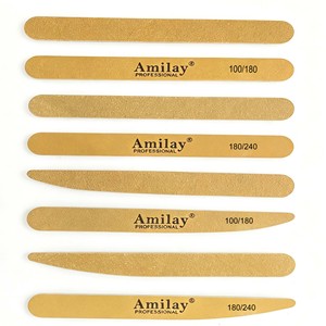 Lime à ongles en bois lavable et réutilisable Amilay de qualité professionnelle, grain 180/240 ou grain OEM, outil de manucure, logo personnalisé, usine OEM - Product Image 6