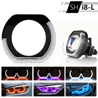 Lentes LED para Faros Delanteros de Coche, Anillo de Luz LED RGB Multicolor, Cubierta de Lente Ojo de Ángel de Cristal 5D