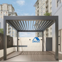 Pergola extérieure moderne de luxe en aluminium avec toit imperméable, pergola de jardin en métal