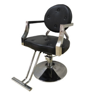 Sillón de Barbería Hidráulico Reclinable Ajustable - Tapicería de Cuero Patchwork - Muebles de Peluquería de Lujo - Product Image 1