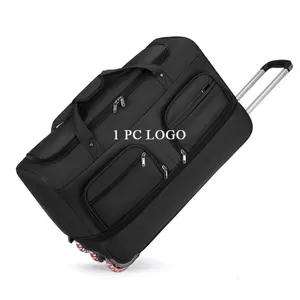 1 parça özel LOGO moda arabası çantası büyük kapasiteli seyahat iş için çanta tekerlek bagaj çantası kontrol