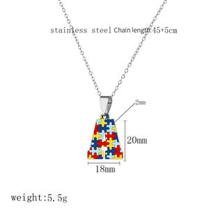 Consapevolezza dell'autismo 7 Chakra gemma di cristallo con perline in lega cuore ciondolo collana nastro per mamme festa della mamma regalo ametista - Product Image 3