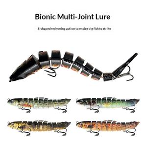 Señuelo de Pesca de Acero Inoxidable, Multi-sección, Simulación de <span class=keywords><strong>Pez</strong></span> de Lodo, Impreso en 3D, Señuelo de Pesca de Nueve Secciones con Anzuelos, 12cm 19g, Venta al por Mayor - Product Image 5
